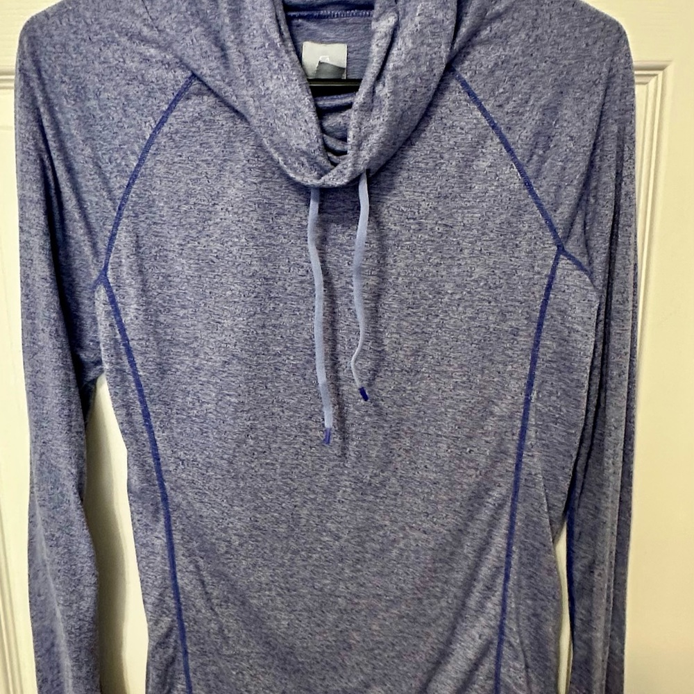 GAP Blue Heathered Cowl Neck Top